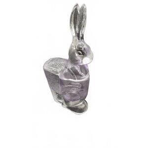 Zabkowice GlassWorks violet purple bunny rabbit candy dish or container
